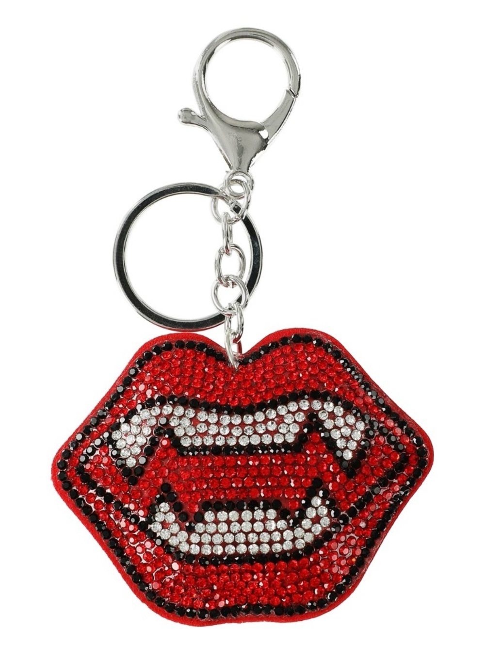 NWT Red Crystal Lip Pendant Keychain